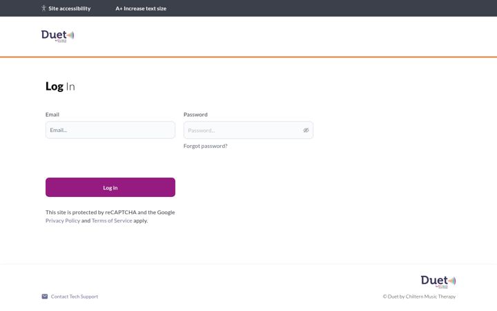 Screenshot van duetportal.co.uk