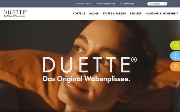 Screenshot von duette.at
