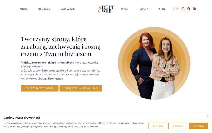 Posnetek zaslona duetweb.pl