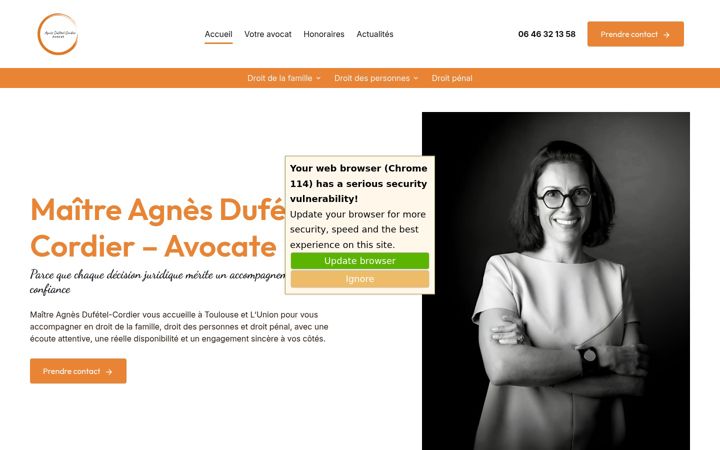Ekrānuzņēmums no dufetelcordier-avocat.fr