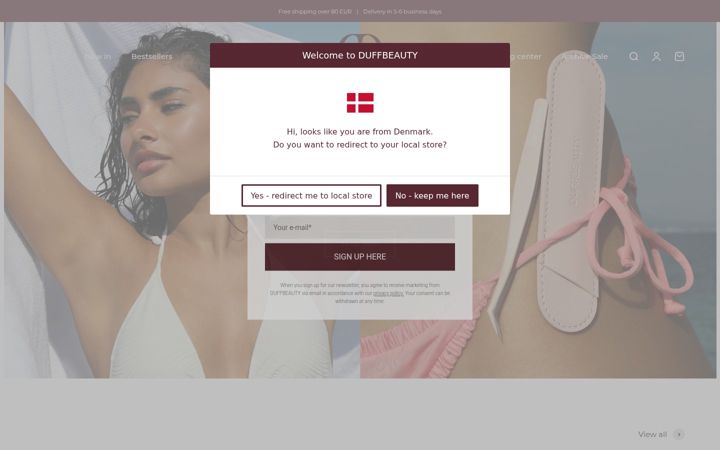 Screenshot of duffbeauty.com
