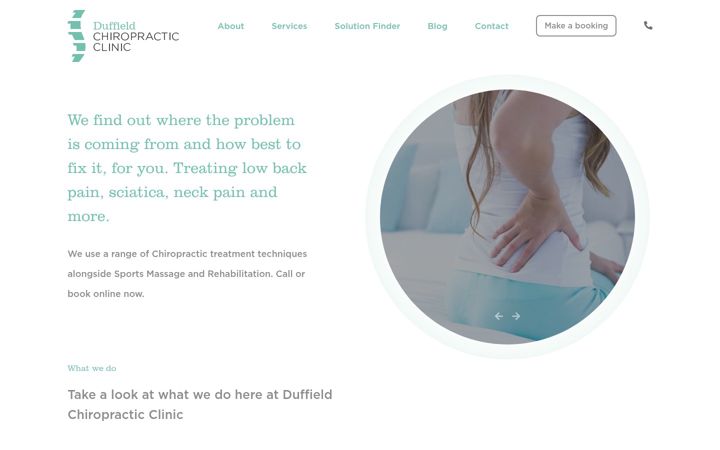 Screenshot van duffieldchiropractic.co.uk