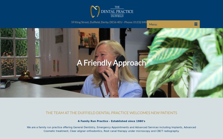 Screenshot van duffielddentist.co.uk