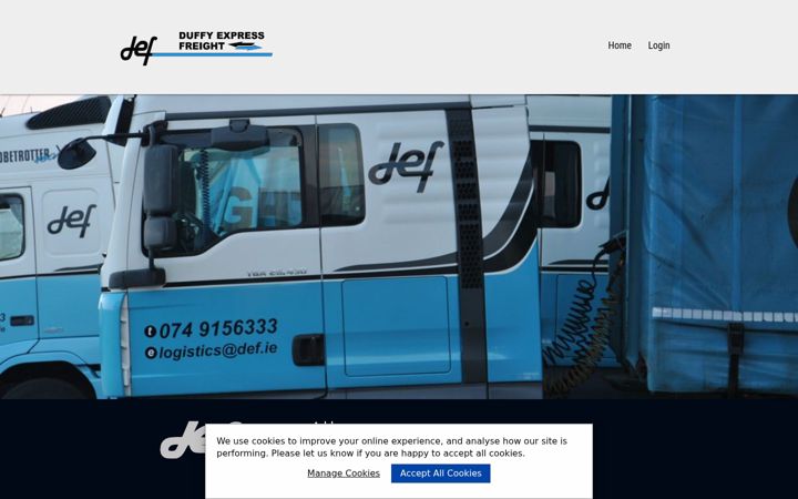 Screenshot of duffyfreight.com