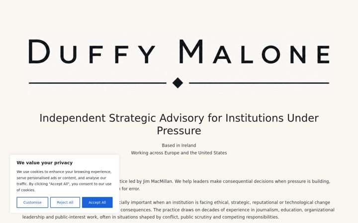 Екранна снимка на duffymalone.ie