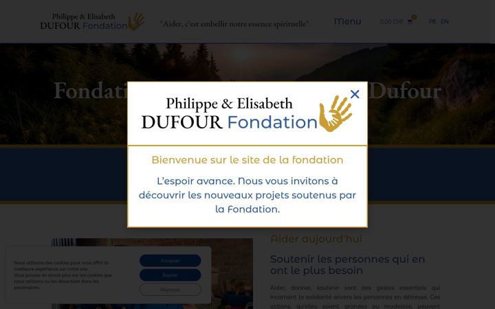 Captură de ecran a dufourfondation.org