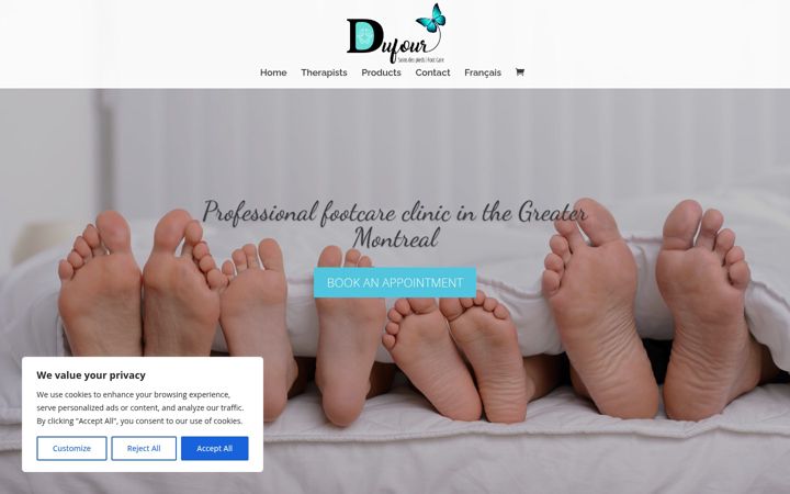 Skjermbilde av dufourfootcare.ca