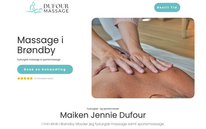 Skjermbilde av dufourmassage.dk