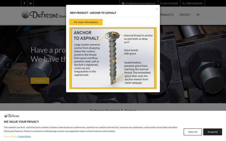 Screenshot of dufresnestandard.com