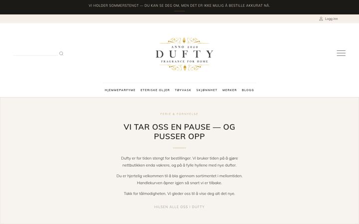 Captura de pantalla de dufty.no