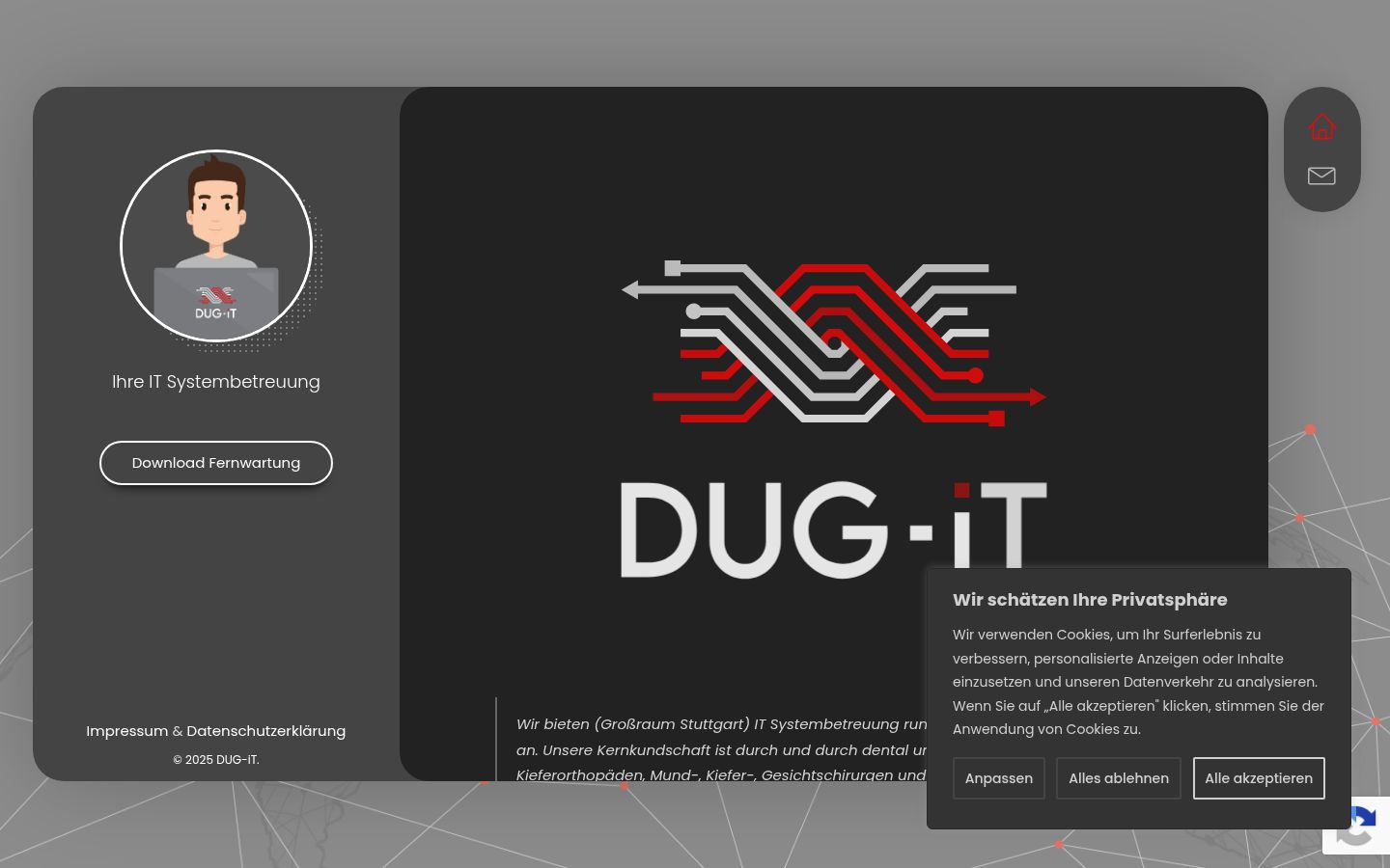 Screenshot of the consent banner shown before any interaction