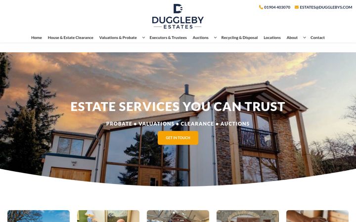 Screenshot of dugglebyestates.com