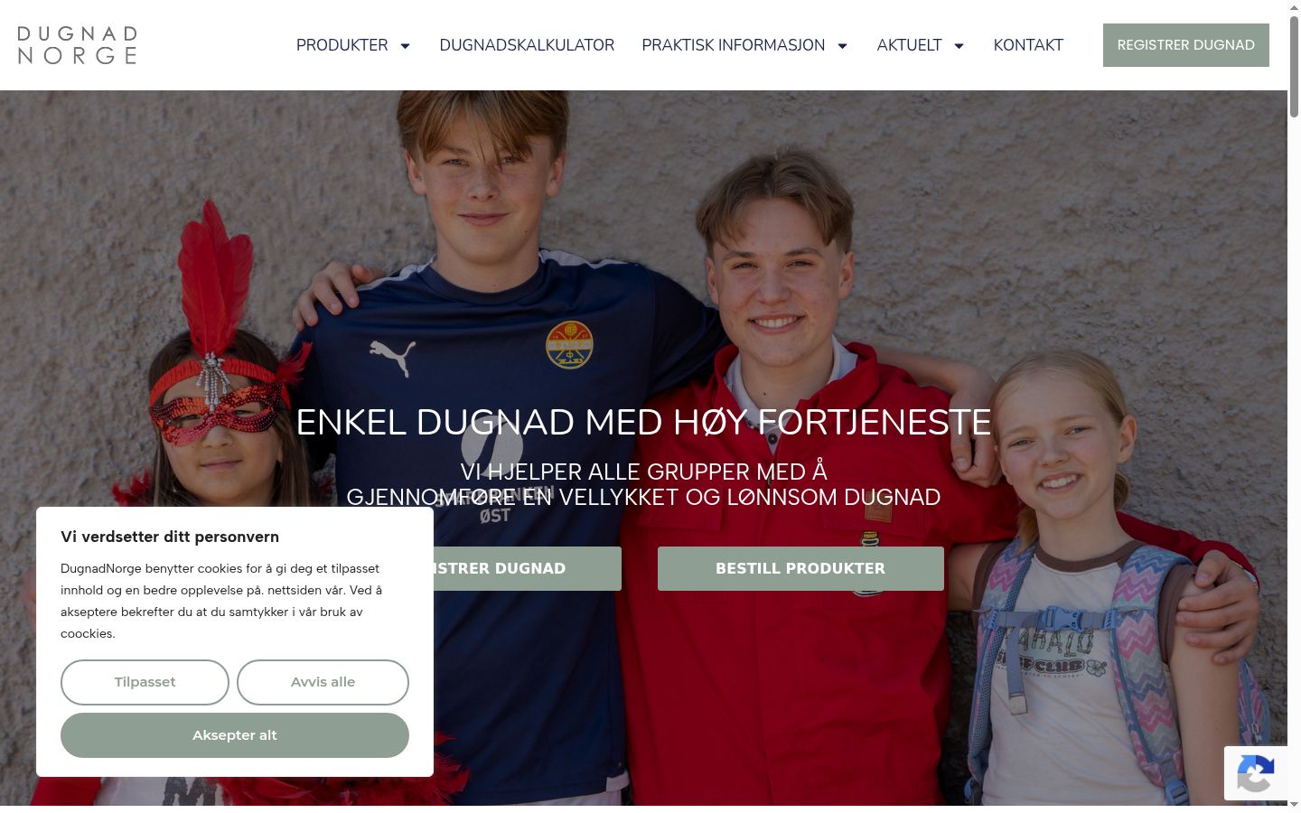 Skærmbillede af samtykkebanneret, som det blev vist før nogen interaktion