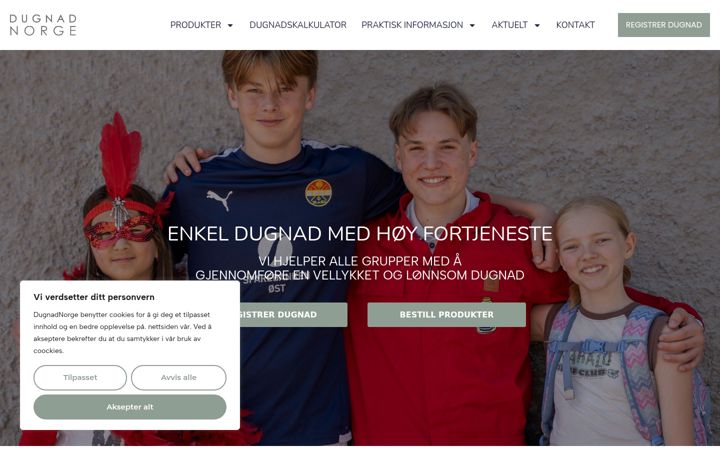 Captura de pantalla de dugnadnorge.no