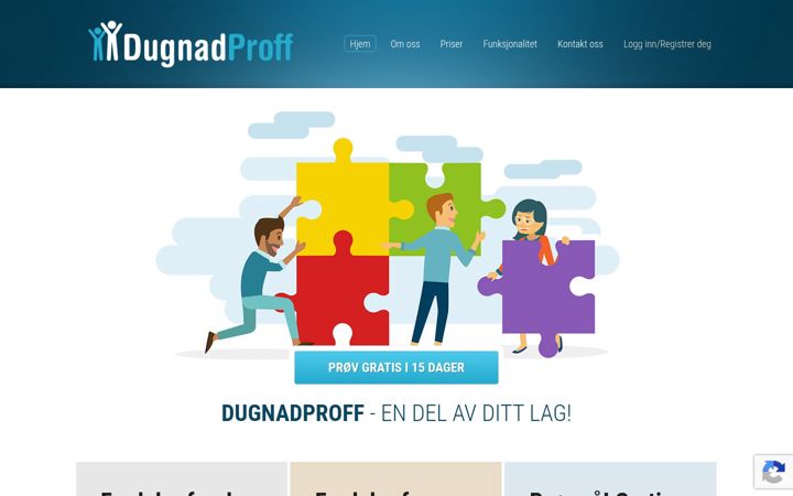 Captura de pantalla de dugnadproff.no
