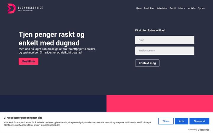 Snimka zaslona za dugnadsservice.no