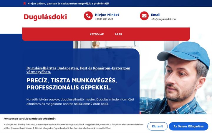 Screenshot ta' dugulasdoki.hu