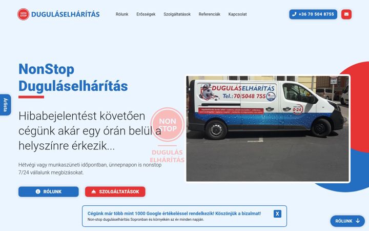 Screenshot ta' dugulaselharitas-sopron.hu