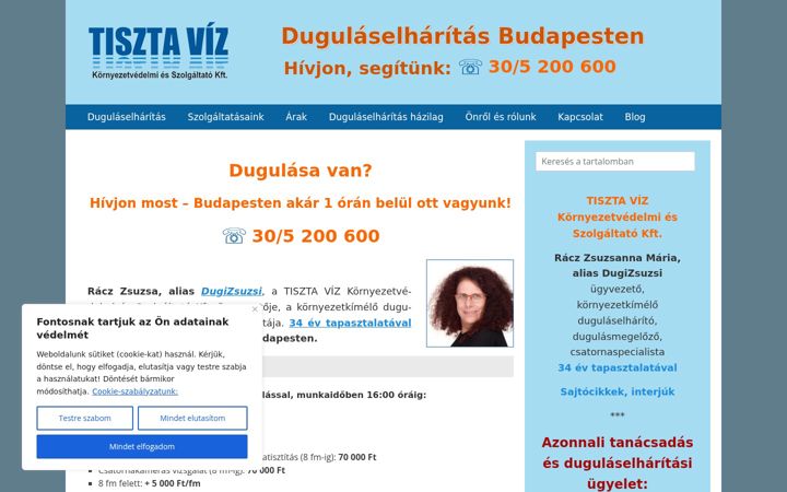 Screenshot ta' dugulaselharitas.hu