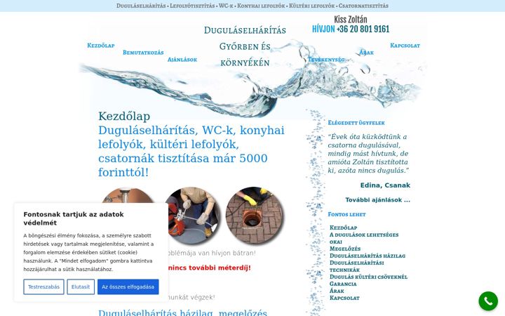 Skærmbillede af dugulasgyor.hu