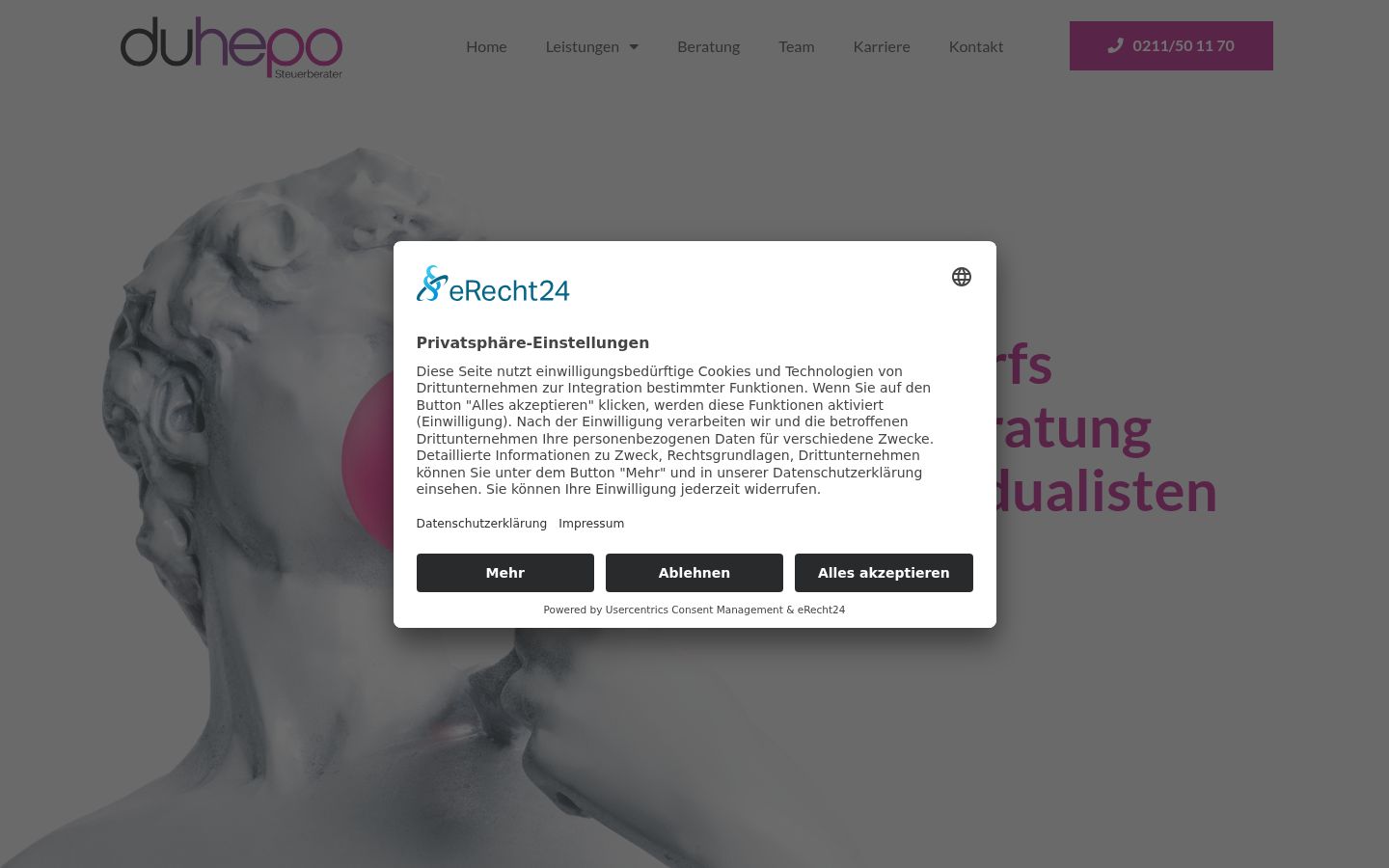 Screenshot του banner συγκατάθεσης που εμφανίστηκε πριν από οποιαδήποτε αλληλεπίδραση