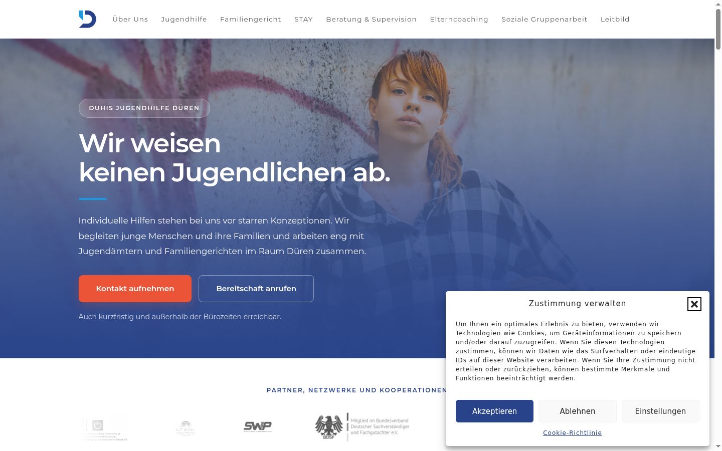 Screenshot van de toestemmingsbanner zoals getoond vóór enige interactie