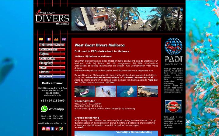 Screenshot of duikeninmallorca.com