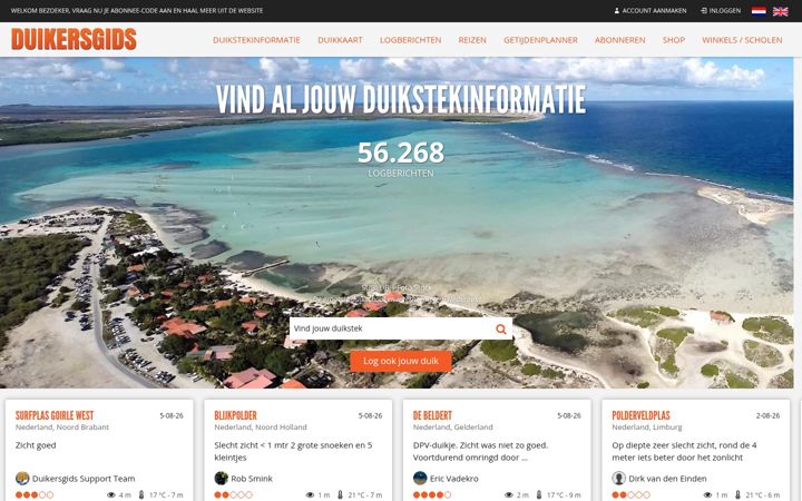 Screenshot di duikersgids.nl