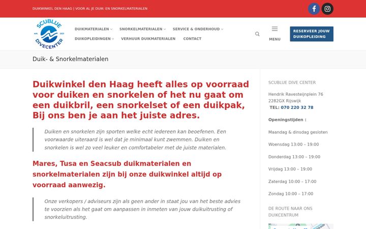 Screenshot di duikwinkel-denhaag.nl