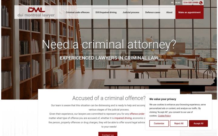 Skjermbilde av duimontreallawyer.ca
