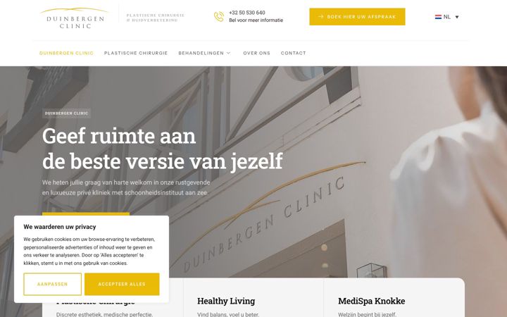 Screenshot ta' duinbergen-clinic.be