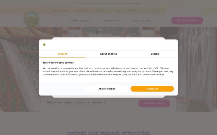 Screenshot di duinenzathe.nl