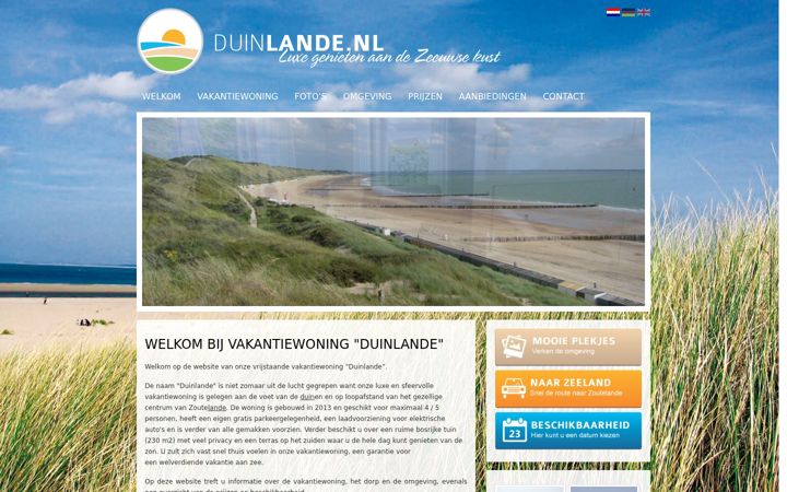 Screenshot di duinlande.nl