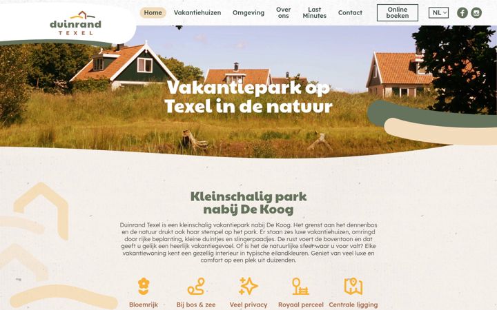Screenshot di duinrandtexel.nl