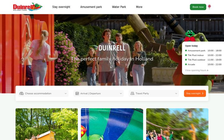 Screenshot of duinrell.com