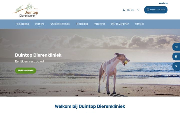 Screenshot di duintopdierenkliniek.nl