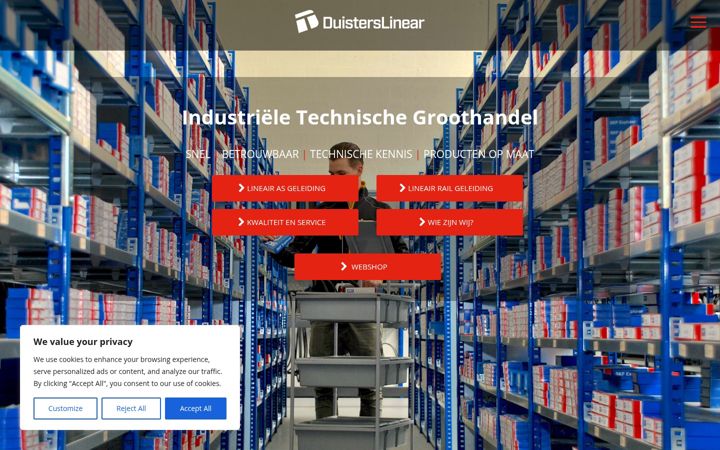 Screenshot of duisterslinear.com