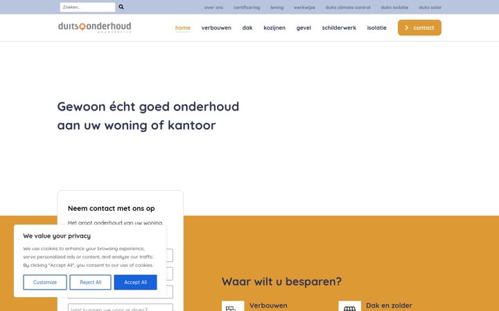 Screenshot di duitsonderhoud.nl