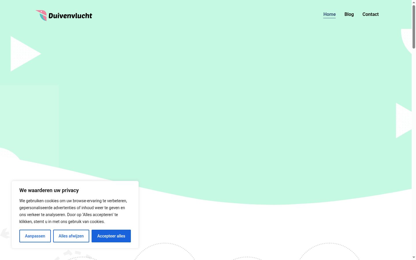 Screenshot del banner di consenso mostrato prima di qualsiasi interazione