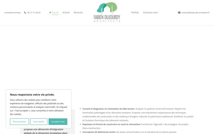 Screenshot of dujourdy-architecte.fr