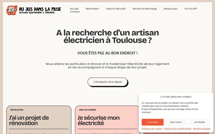 Screenshot of dujusdanslaprise.fr