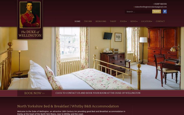 Screenshot van dukeofwellingtondanby.co.uk