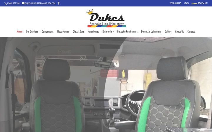 Screenshot van dukes-upholstery.co.uk