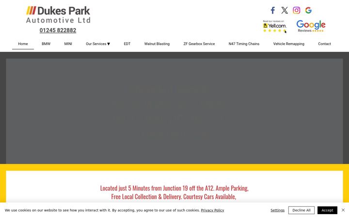 Screenshot van dukesparkautomotive.co.uk