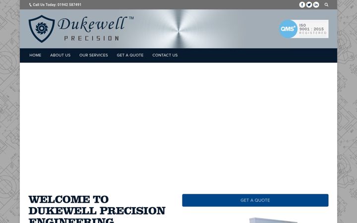 Screenshot van dukewellprecision.co.uk