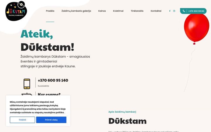 Snímek obrazovky dukstam.lt