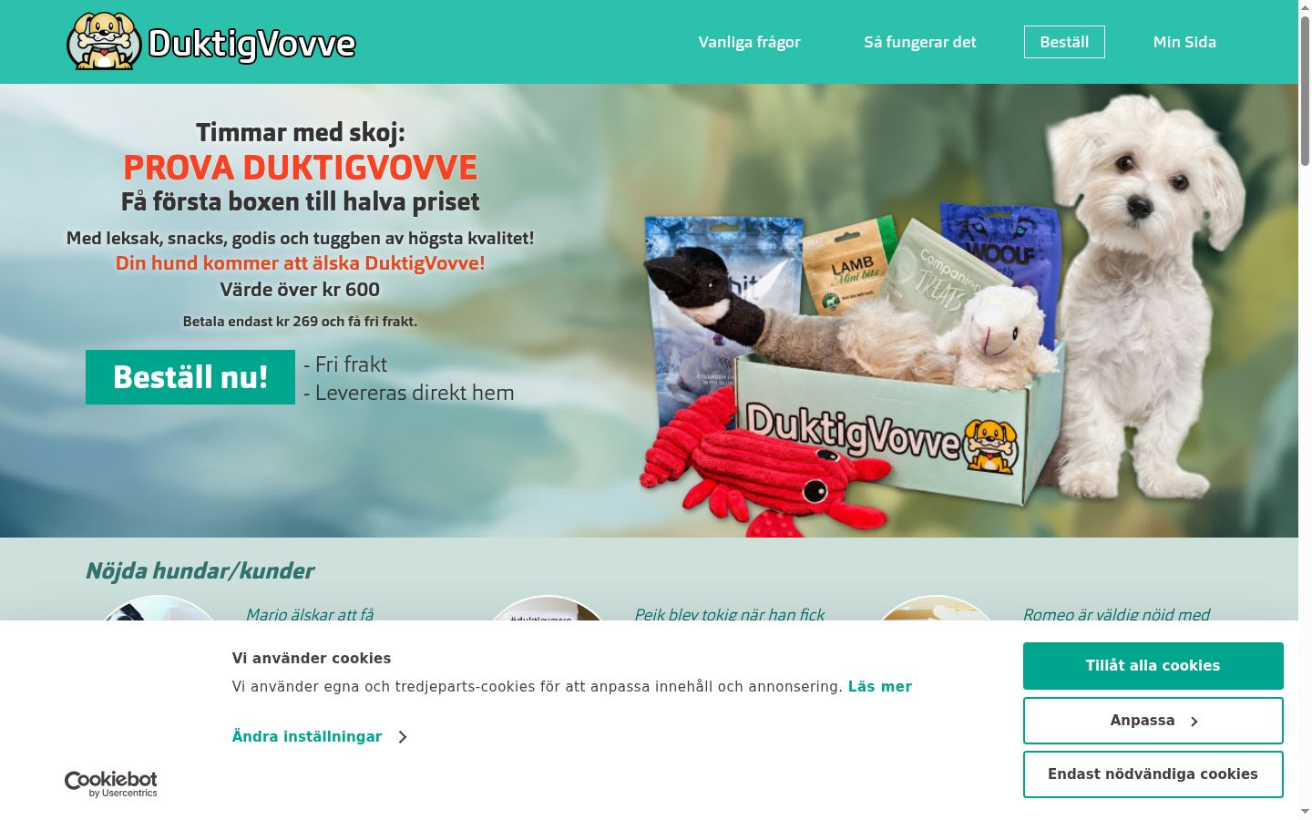 Screenshot des Einwilligungsbanners vor jeglicher Interaktion