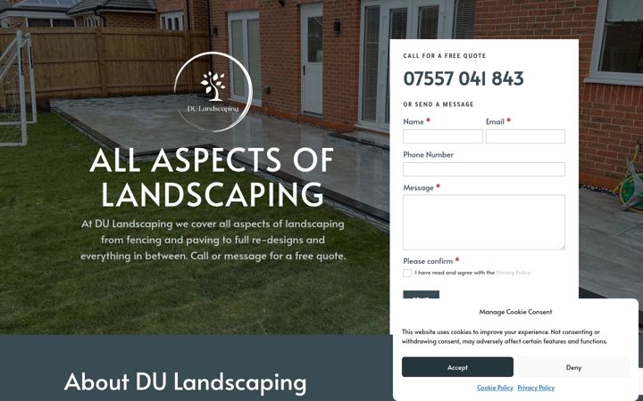 Screenshot van dulandscaping.co.uk