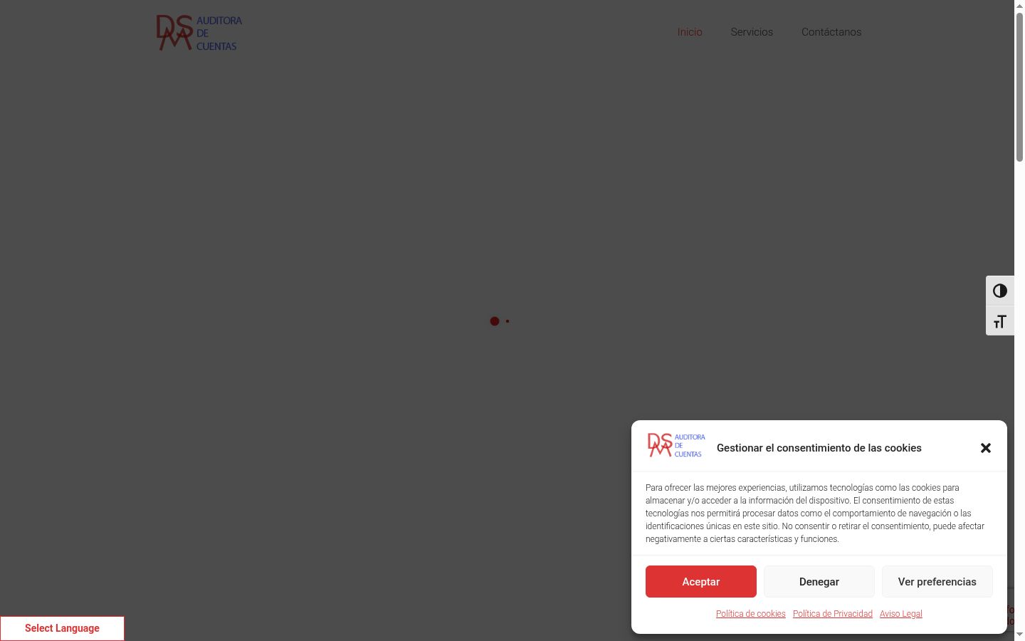 Screenshot of the consent banner shown before any interaction