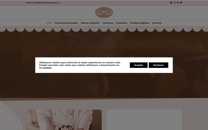 Snímek obrazovky dulcementepastry.es